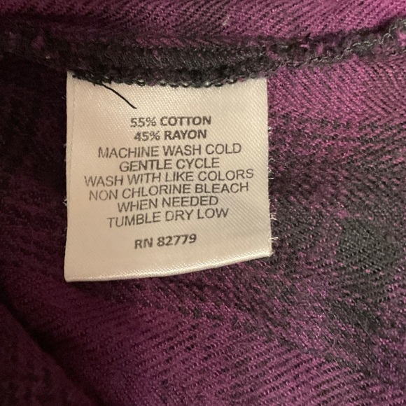 Rebecca Malone Purple Plaid Button-Down Shirt - Picture 7 of 8